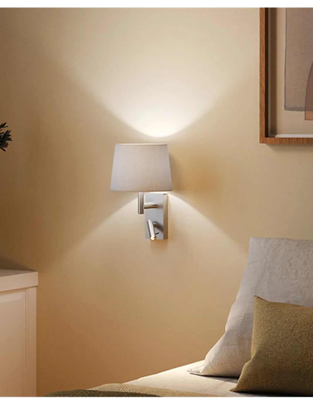 Aplique de pared Metrica – LedsC4 – Lámpara de lectura con pantalla blanca, Disponible en 2 colores