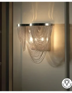 Aplique de pared Minerva – Schuller – Lámpara decorativa, acabado níquel