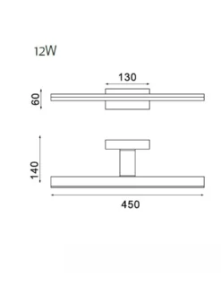 Aplique de pared Morne - Mantra - Lámpara para espejo de baño, Negro+Cromo+Blanco, LED 4000K