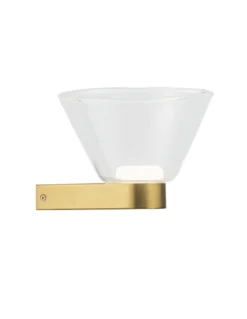 Aplique de pared New York - Mantra - Lámpara de cristal con base dorada