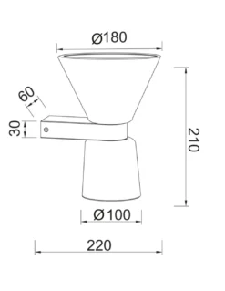 Aplique de pared New York - Mantra - Lámpara moderna con 2 pantallas cónicas de vidrio
