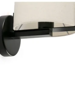 Aplique de pared Nila – Faro – Lámpara decorativa con pantalla de tela blanca