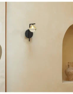 Aplique de pared Nino – Aromas – Lámpara de pared de mármol+cristal, LED 3000K, Dorada