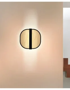 Aplique de pared Omma – LZF – Pantalla de madera natural, LED regulable