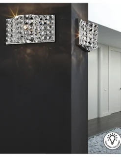 Aplique de pared Onda – Schuller – Pantalla de malla de cristales