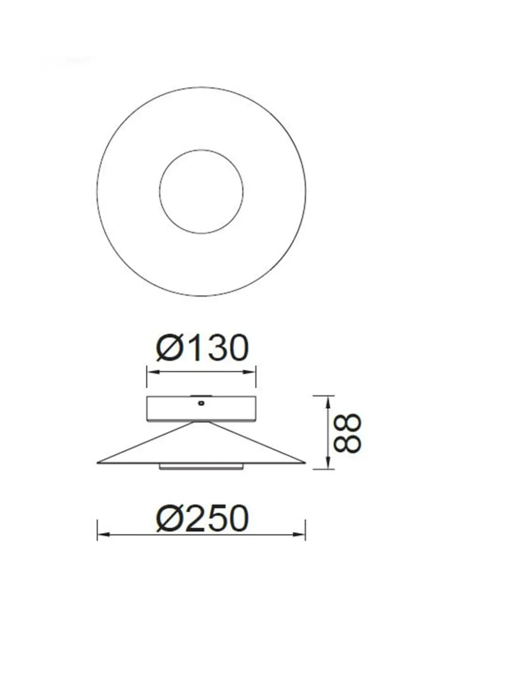 Aplique de pared Orion – Mantra – Lámpara de pared decorativa, LED 3000K, Ø 25/40/50 cm