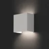 Aplique de pared Oslo – Faro – Lámpara cuadrada, Yeso blanco, 12.5 cm