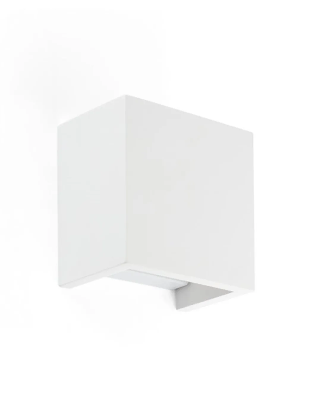 Aplique de pared Oslo – Faro – Lámpara cuadrada, Yeso blanco, 12.5 cm