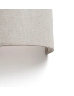 Aplique de pared Otton R vertical – Faro – Lámpara moderna de lino, 2 luces