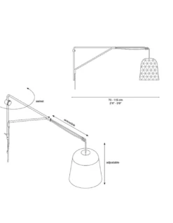 Aplique de pared Pikul Wall - PET Lamp - Diseño colgante con pantalla de fibra natural de bambú