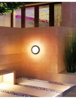 Aplique de pared Pilot - Iberlamp - Lámpara redonda de antracita