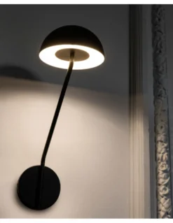 Aplique de pared Pure - Faro - Lámpara LED negra con cabezal redondeado
