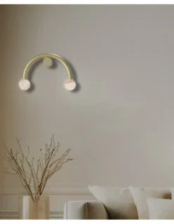 Aplique de pared Rigoberta Direct Curved – Robin – Lámpara tipo bola minimalista, Disponible en negro o blanco