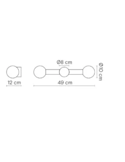 Aplique de pared Rigoberta Direct Duo – Robin – Diseño minimalista en negro o blanco