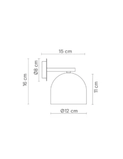 Aplique de pared Rio - Robin - Lámpara semiovalada de diseño moderno y limpio, varios colores