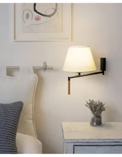 Aplique de pared Ron - Faro - Pantalla textil orientable con interruptor