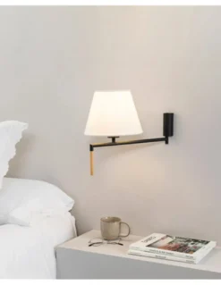 Aplique de pared Ron - Faro - Pantalla textil orientable con interruptor