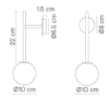 Aplique de pared Royal Arm - Robin - Lámpara de pared dorada, pantalla de alabastro