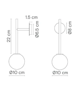 Aplique de pared Royal Arm - Robin - Lámpara de pared dorada, pantalla de alabastro