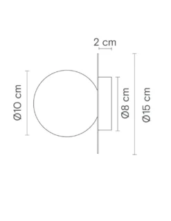 Aplique de pared Royal Disc - Robin - Pantalla esférica de alabastro, diseño dorado