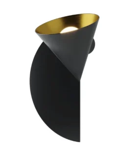 Aplique de pared Rubi Duo – Robin – Estilo moderno en negro y dorado
