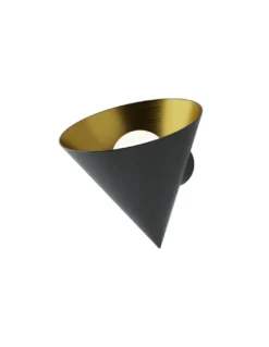Aplique de pared Rubi – Robin – Lámpara moderna en negro y dorado