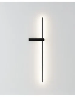 Aplique de pared Rut – Robin – Lámpara minimalista negra, LED 700 lm 3000K, Altura: 12.5 cm