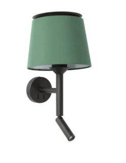 Aplique de pared Savoy - Faro - Aplique con pantalla textil y lector LED