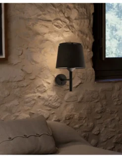 Aplique de pared Savoy - Faro - Con pantalla textil para iluminación interior