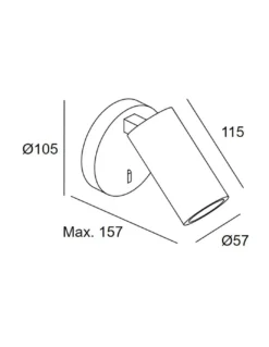 Aplique de pared Simply – LedsC4 – Lámpara de lectura con foco orientable, 1xGU10