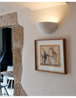 Aplique de pared Snow – Faro – Lámpara de yeso blanco, 28 cm