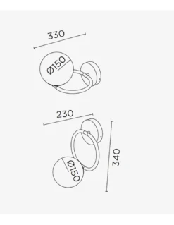 Aplique de pared Sphere – Pujol – Lámpara tipo bola, Pantalla inclinable