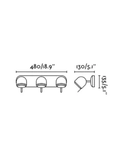 Aplique de pared Stone – Faro – Lámpara de cemento, 3 luces, Lector GU10