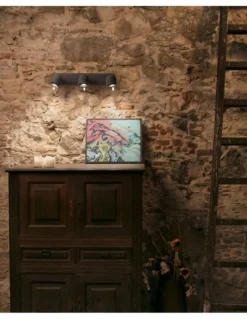Aplique de pared Stone – Faro – Lámpara de cemento, 3 luces, Lector GU10