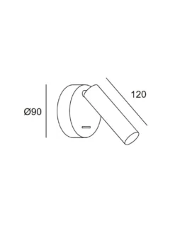 Aplique de pared Stylus Switch – LedsC4 – Lámpara de lectura con interruptor, LED 3000K, Disponible en blanco o negro