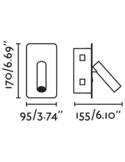 Aplique de pared Suau – Faro – Con lector LED, Orientable