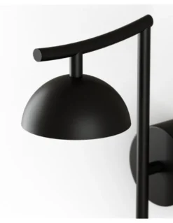 Aplique de pared Tana - Aromas - Lámpara de pared negra decorativa, LED Regulable Dali-Push