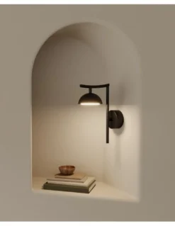 Aplique de pared Tana - Aromas - Lámpara de pared negra decorativa, LED Regulable Dali-Push
