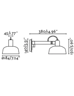 Aplique de pared Tatawin – Faro – Lámpara moderna con pantalla dirigible