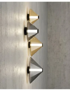 Aplique de pared/techo Yara - ACB - Aplique LED moderno, pantalla cónica de cristal