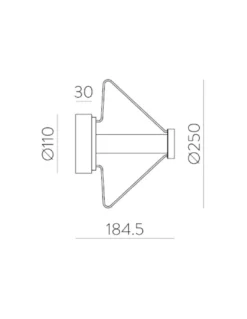 Aplique de pared/techo Yara - ACB - Aplique LED moderno, pantalla cónica de cristal