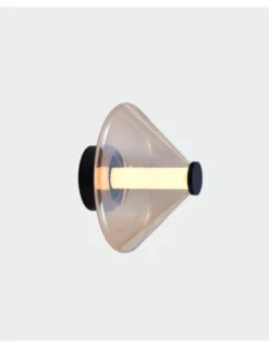 Aplique de pared/techo Yara - ACB - Aplique LED moderno, pantalla cónica de cristal