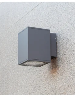 Aplique de pared Tower - Iberlamp - Lámpara cúbica de exterior, antracita