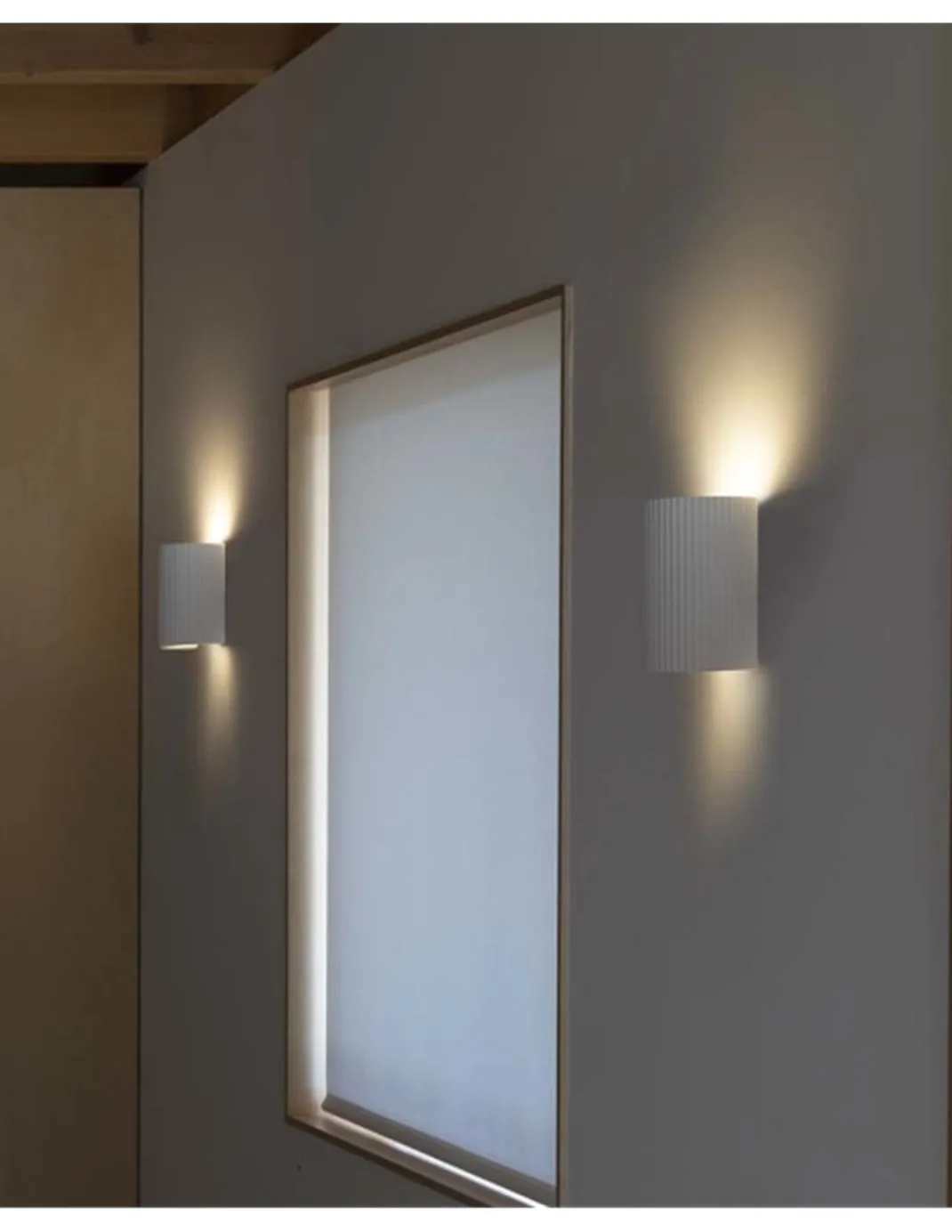 Aplique de pared Trama - Faro - Lámpara de yeso, luz unidireccional o bidireccional