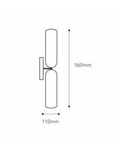 Aplique de pared Tubular – Fokobu – Lámpara moderna y decorativa, acabado negro