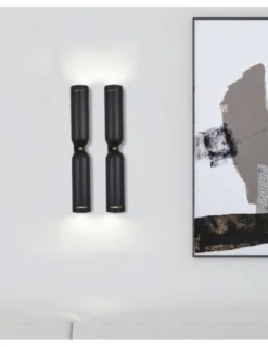 Aplique de pared Tubular – Fokobu – Lámpara moderna y decorativa, acabado negro