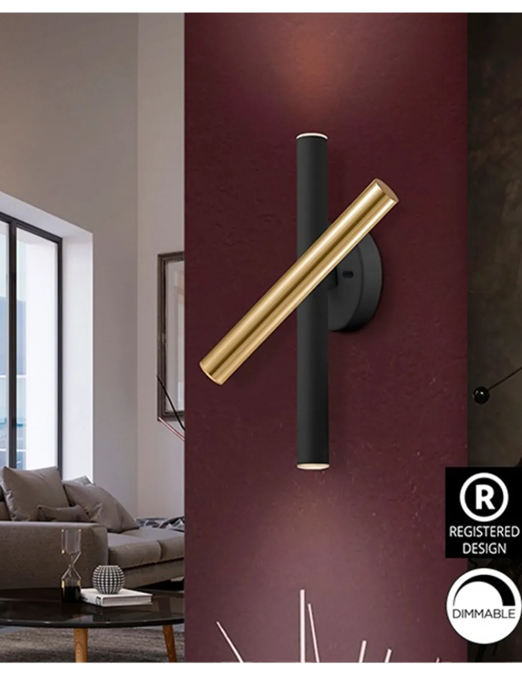 Aplique de pared Varas – Schuller – Diseño minimalista con brazo giratorio, LED regulable