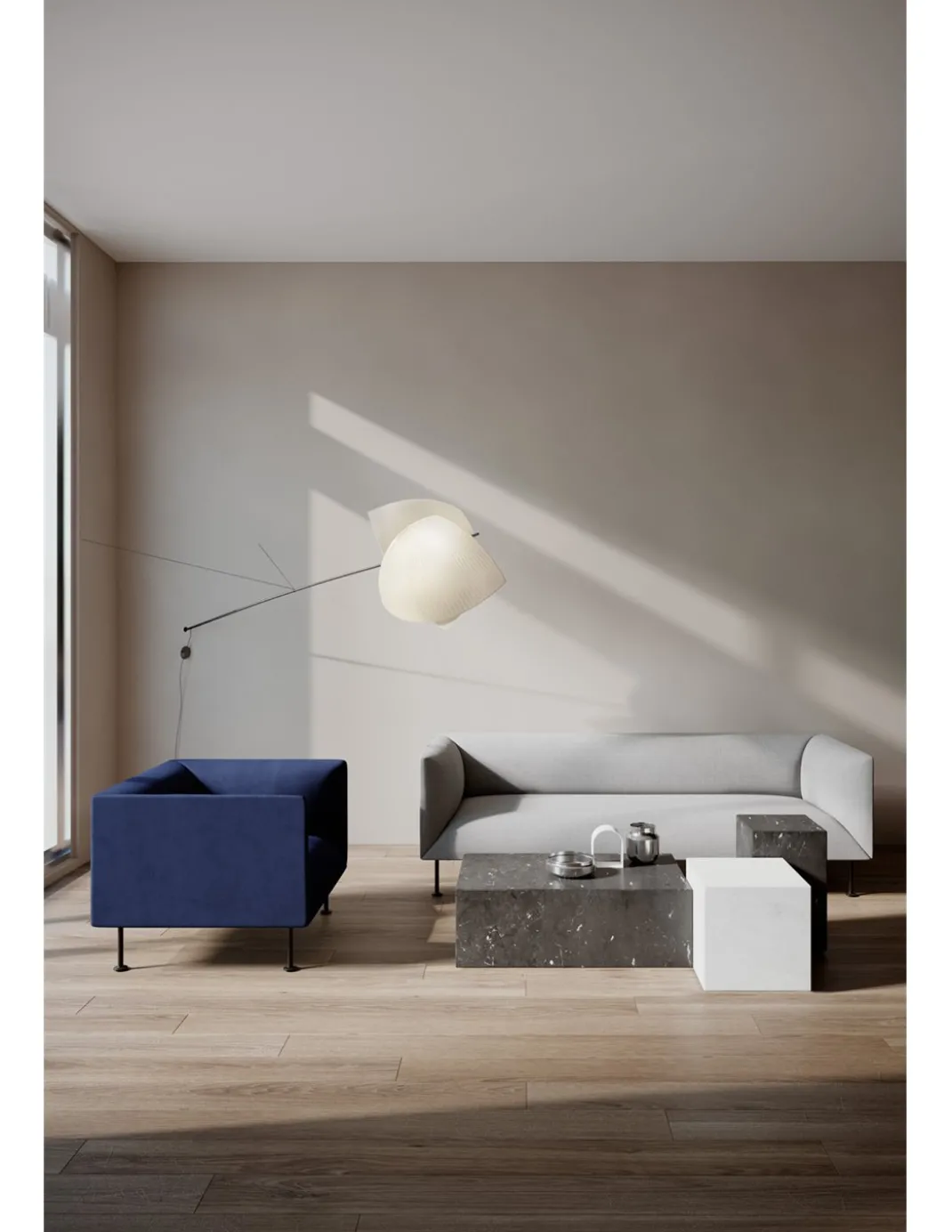 Aplique de pared Voiles - LedsC4 - Lámpara de papel japonés, diseño artístico