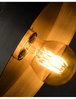 Aplique de pared Whizz – Faro – Diseño vintage en negro y dorado