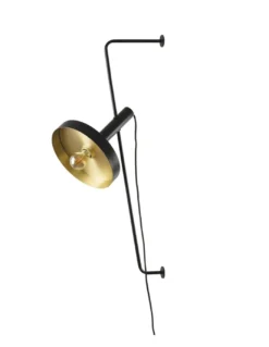 Aplique de pared Whizz – Faro – Diseño vintage en negro y dorado